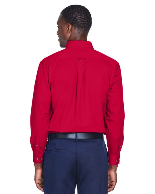 Harriton M500 - Chemise en sergé à manches longues Easy Blend avec traitement anti-taches
