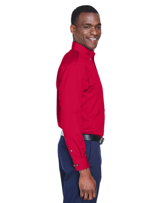 Harriton M500 - Chemise en sergé à manches longues Easy Blend avec traitement anti-taches