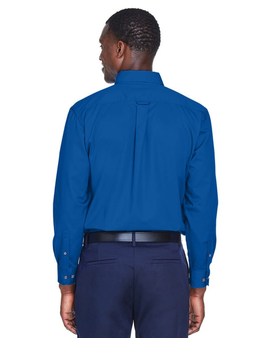 Harriton M500 - Chemise en sergé à manches longues Easy Blend avec traitement anti-taches