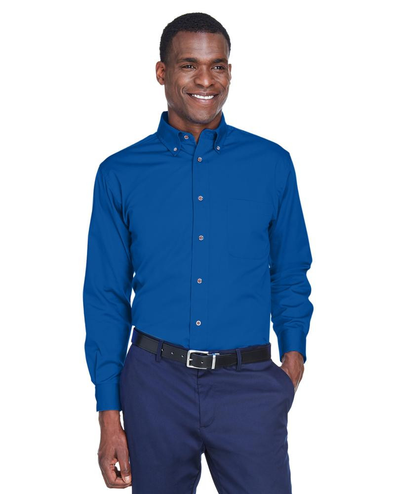 Harriton M500 - Men's Easy Blend Long-Sleeve Twill Shirt with Stain-Release
