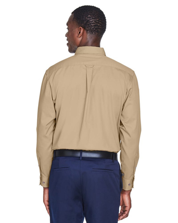 Harriton M500 - Men's Easy Blend Long-Sleeve Twill Shirt with Stain-Release