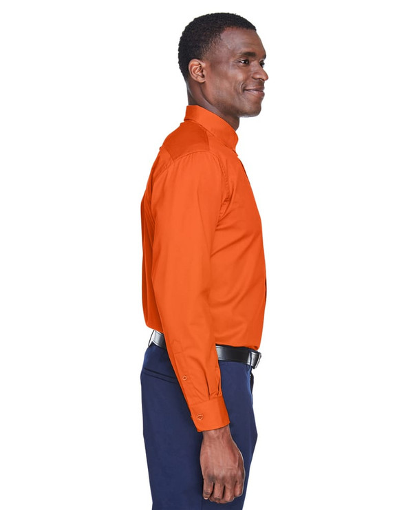 Harriton M500 - Men's Easy Blend Long-Sleeve Twill Shirt with Stain-Release