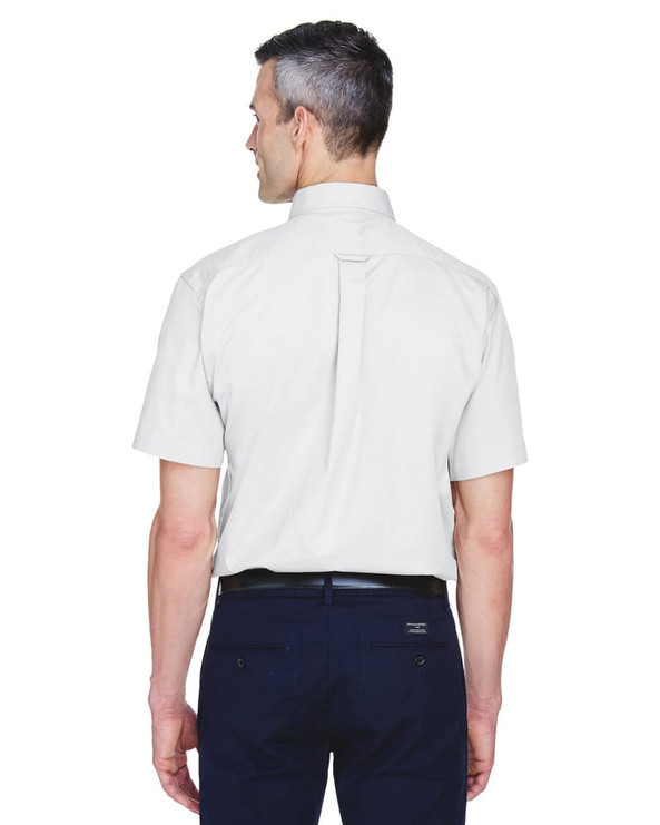 Harriton M500S - Men's Easy Blend Short-Sleeve Twill Shirt with Stain-Release