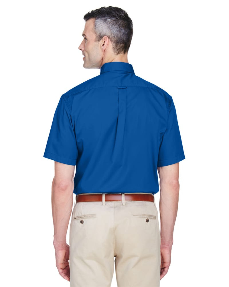 Harriton M500S - Men's Easy Blend Short-Sleeve Twill Shirt with Stain-Release