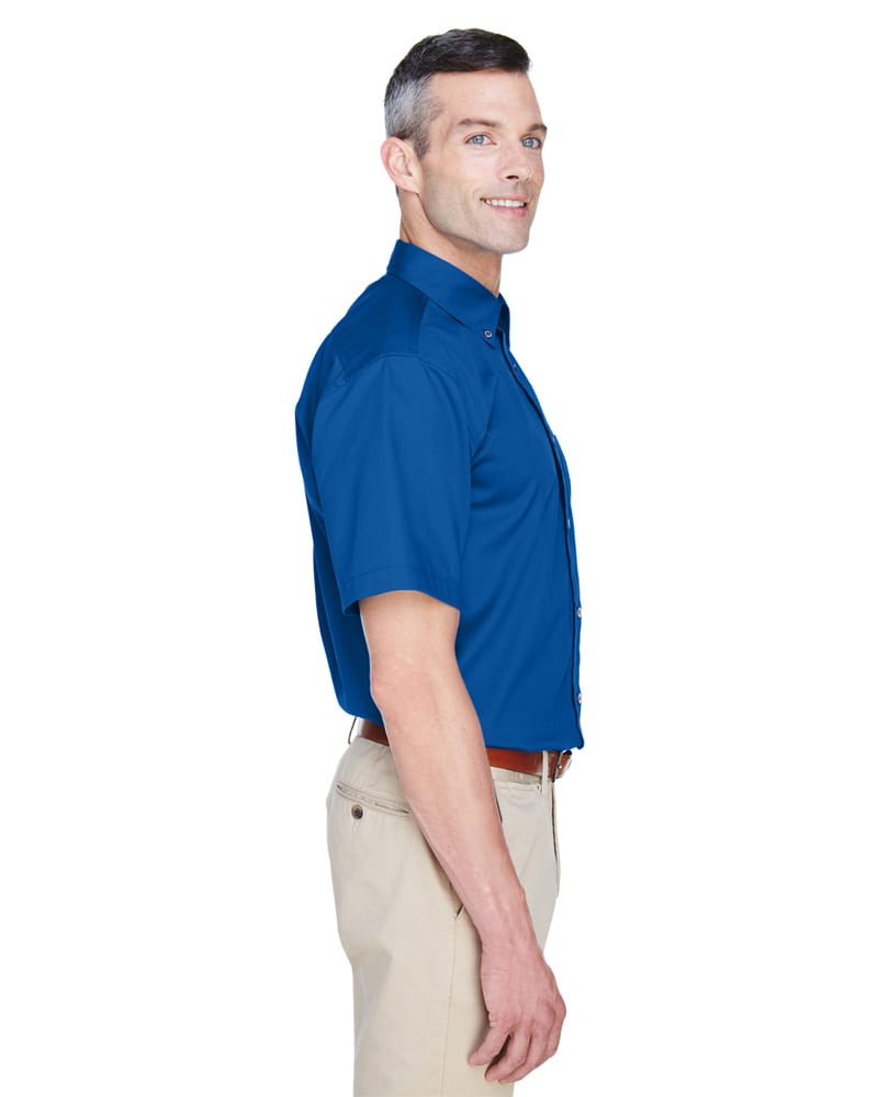 Harriton M500S - Men's Easy Blend Short-Sleeve Twill Shirt with Stain-Release