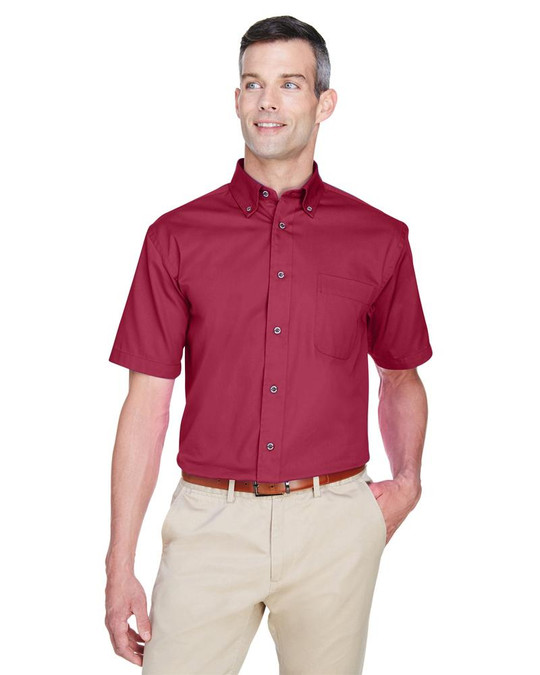 Harriton M500S - Chemise en sergé à manches courtes Easy Blend avec traitement anti-taches