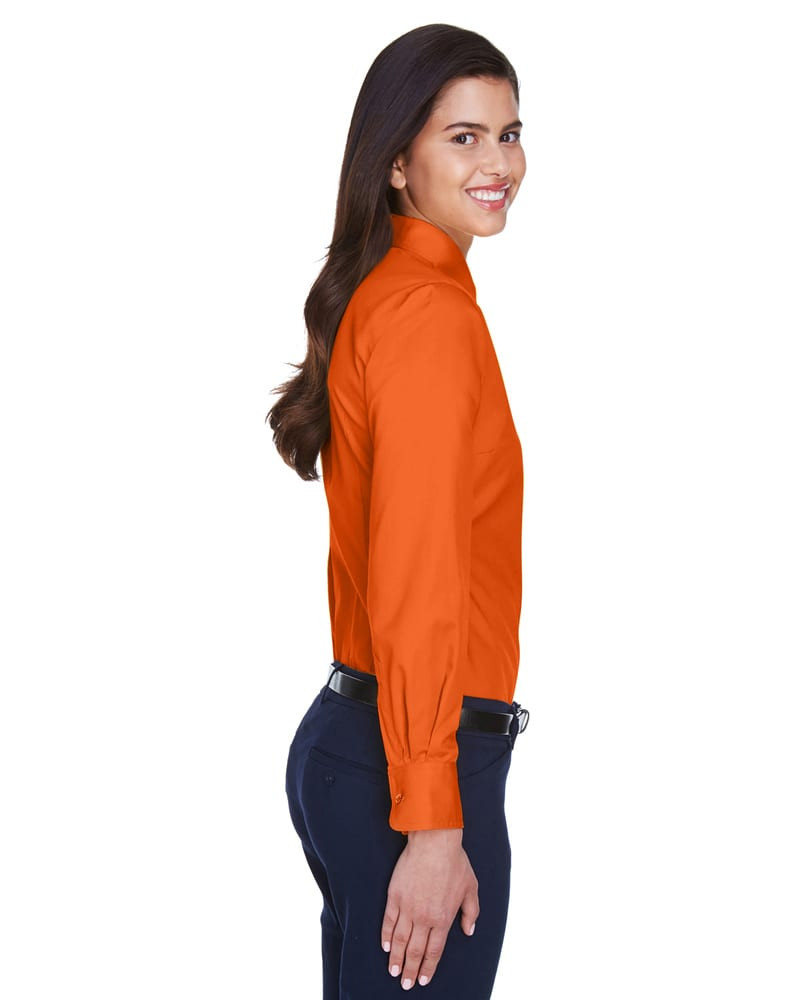 Harriton M500W - Ladies Easy Blend Long-Sleeve Twill Shirt with Stain-Release