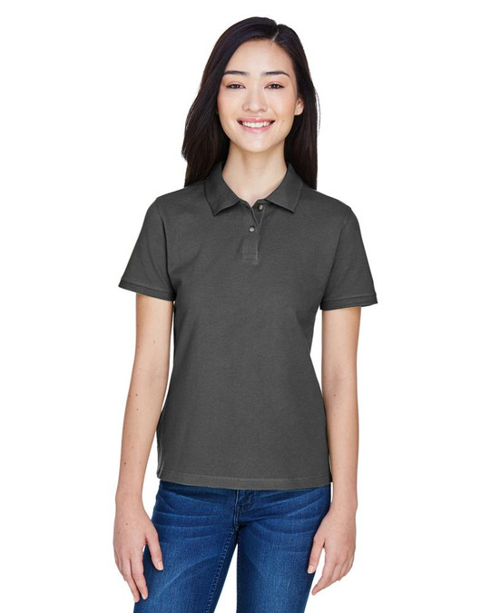 Harriton M200W - Polo de manga corta para damas de 6 oz. de algodón Ringspun Piqué