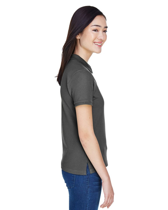 Harriton M200W - Polo de manga corta para damas de 6 oz. de algodón Ringspun Piqué