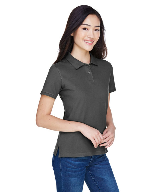 Harriton M200W - Polo de manga corta para damas de 6 oz. de algodón Ringspun Piqué