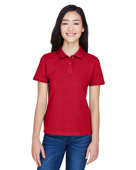Harriton M200W - Polo de manga corta para damas de 6 oz. de algodón Ringspun Piqué