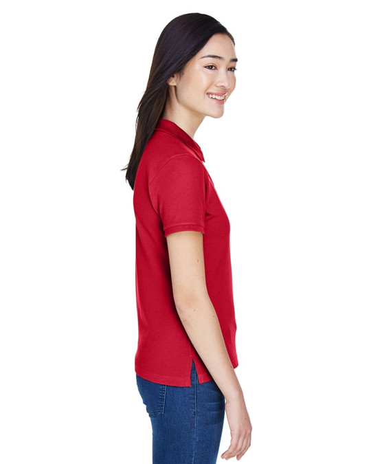 Harriton M200W - Polo de manga corta para damas de 6 oz. de algodón Ringspun Piqué