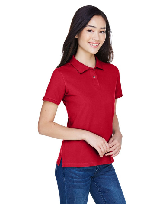 Harriton M200W - Polo de manga corta para damas de 6 oz. de algodón Ringspun Piqué