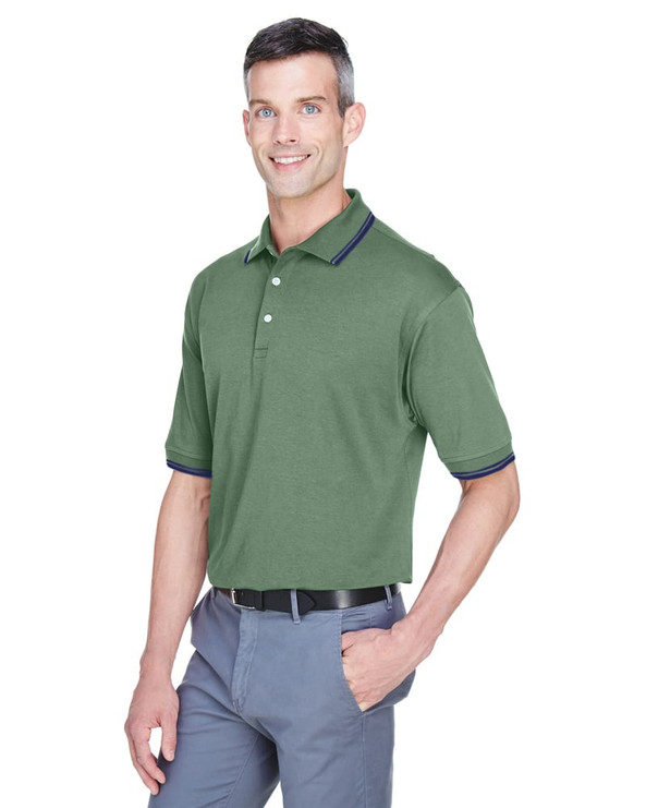 Devon & Jones D140 - Men's Tipped Perfect Pima Interlock Polo