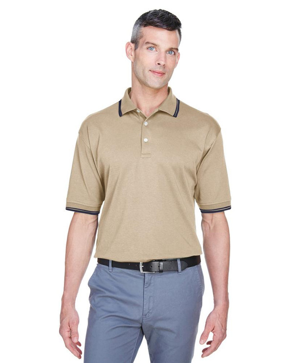 Devon & Jones D140 - Men's Tipped Perfect Pima Interlock Polo