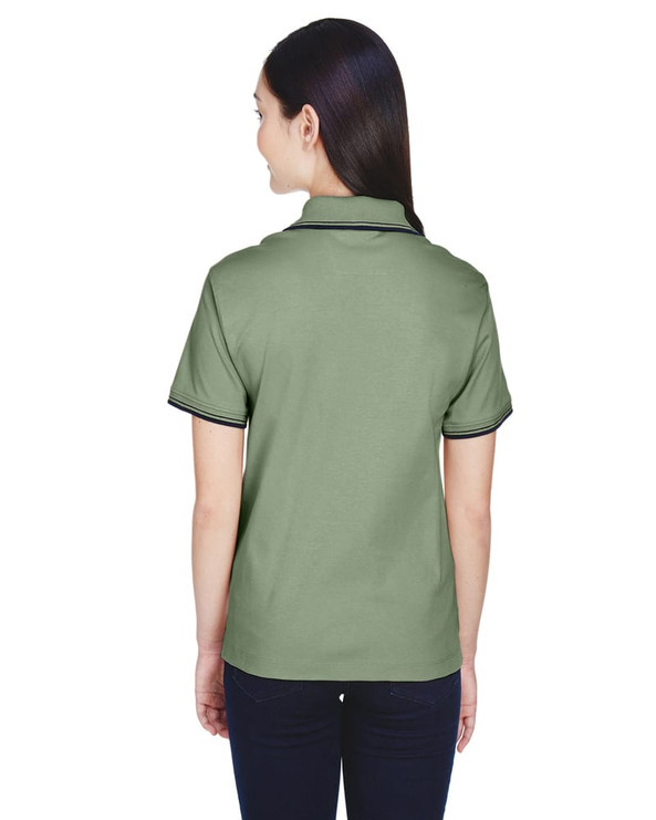 Devon & Jones D140W - Ladies Tipped Perfect Pima Interlock Polo