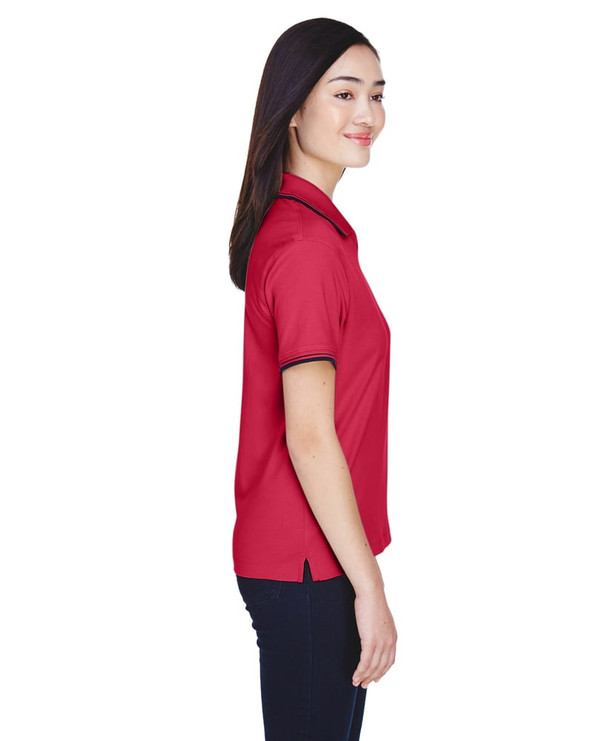 Devon & Jones D140W - Ladies Tipped Perfect Pima Interlock Polo