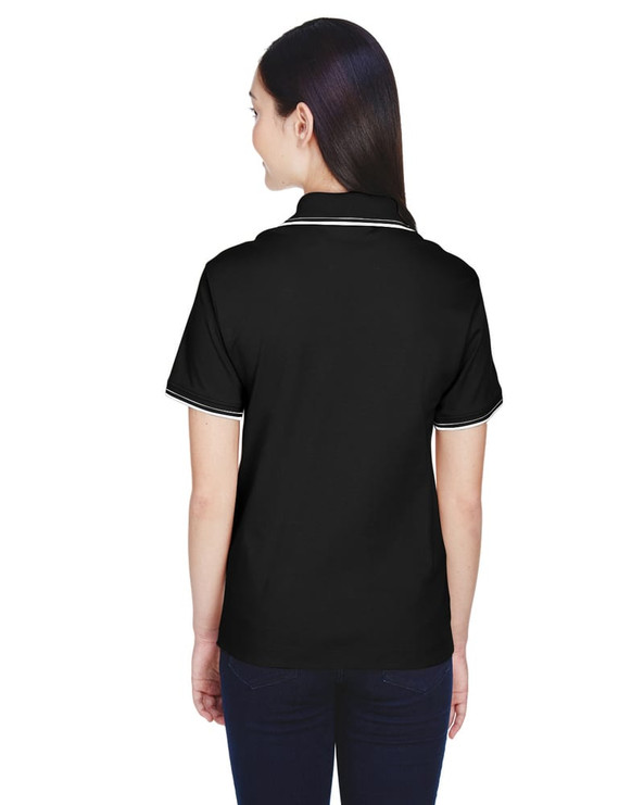 Devon & Jones D140W - Ladies Tipped Perfect Pima Interlock Polo