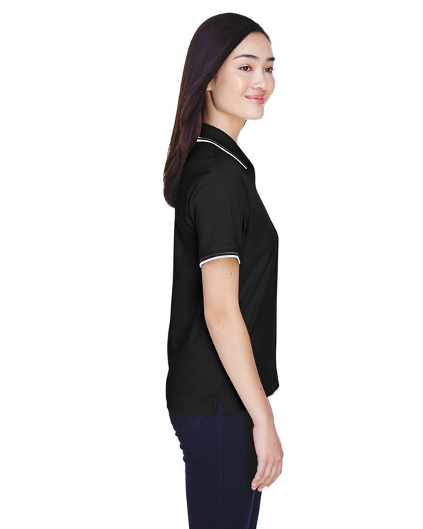 Devon & Jones D140W - Ladies Tipped Perfect Pima Interlock Polo