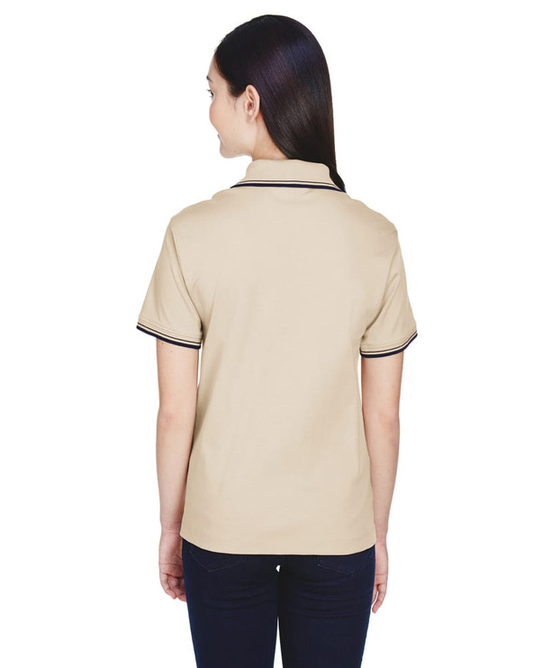 Devon & Jones D140W - Ladies Tipped Perfect Pima Interlock Polo