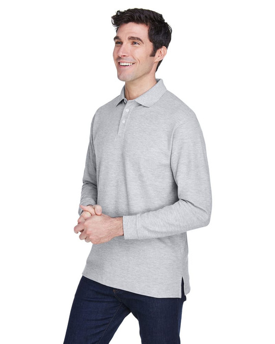 Devon & Jones D110 - Polo de manga larga Pima Piqué