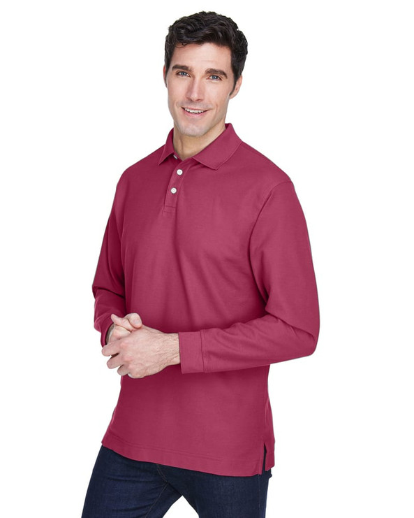 Devon & Jones D110 - Men's Pima Piqué Long-Sleeve Polo