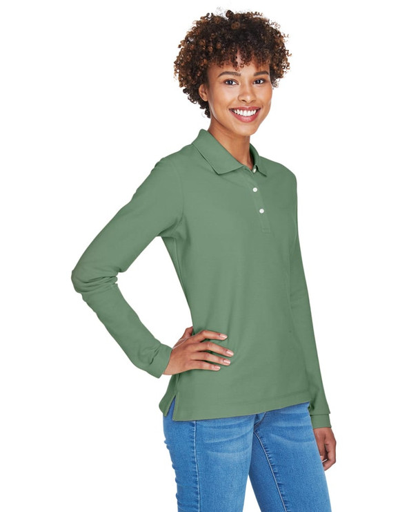 Devon & Jones D110W - Ladies Pima Piqué Long-Sleeve Polo