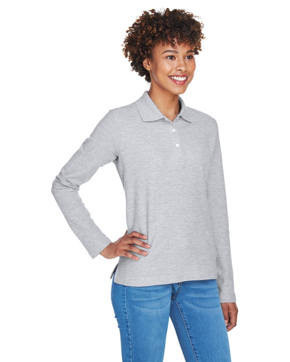 Devon & Jones D110W - Ladies Pima Piqué Long-Sleeve Polo