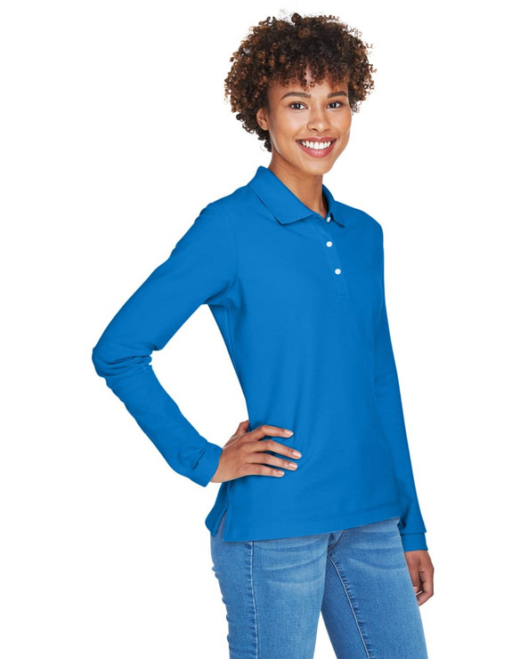 Devon & Jones D110W - Ladies Pima Piqué Long-Sleeve Polo