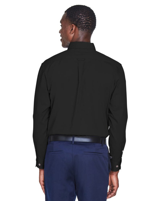 Harriton M500 - Chemise en sergé à manches longues Easy Blend avec traitement anti-taches