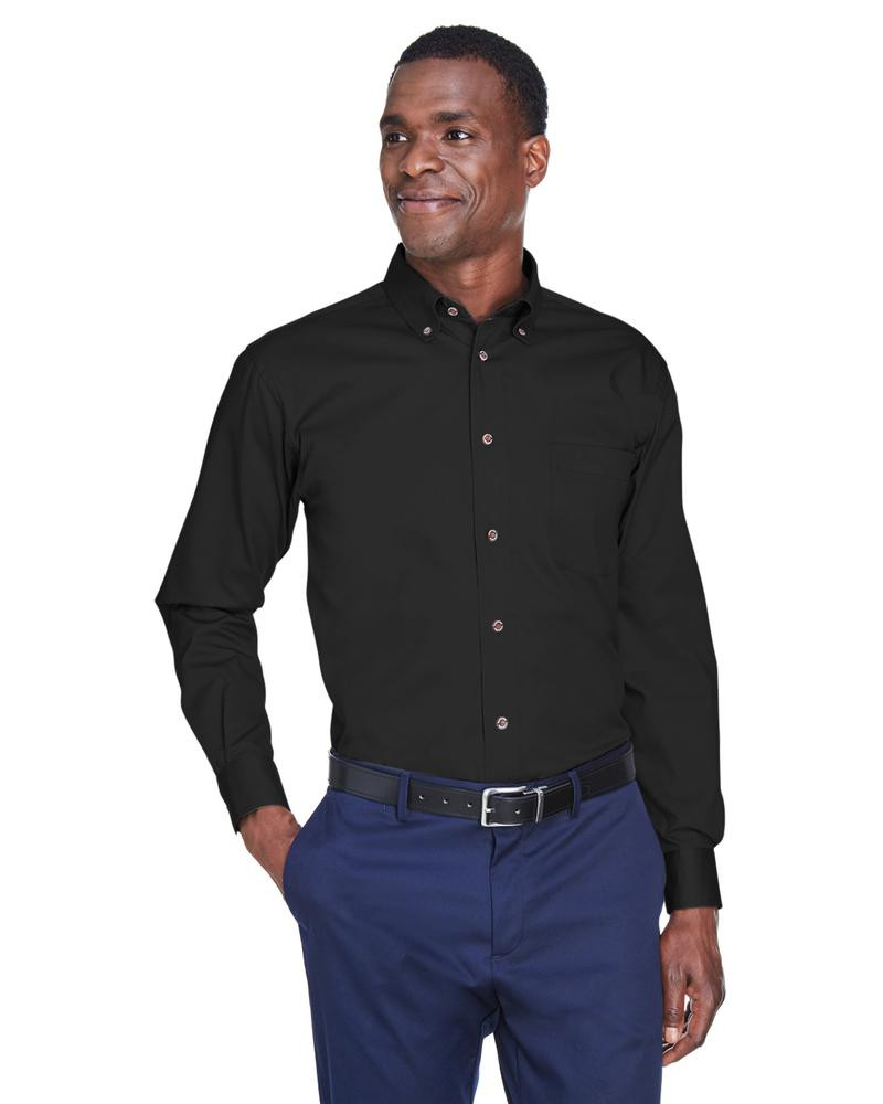 Harriton M500 - Men's Easy Blend Long-Sleeve Twill Shirt with Stain-Release