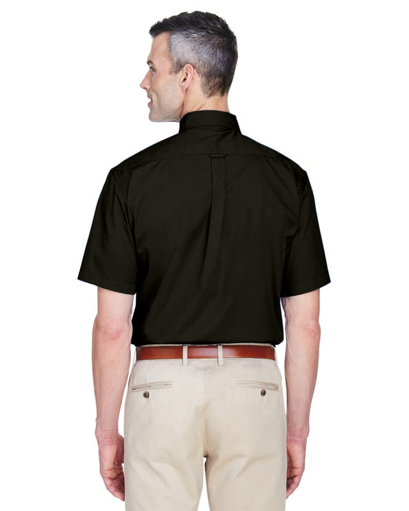 Harriton M500S - Men's Easy Blend Short-Sleeve Twill Shirt with Stain-Release