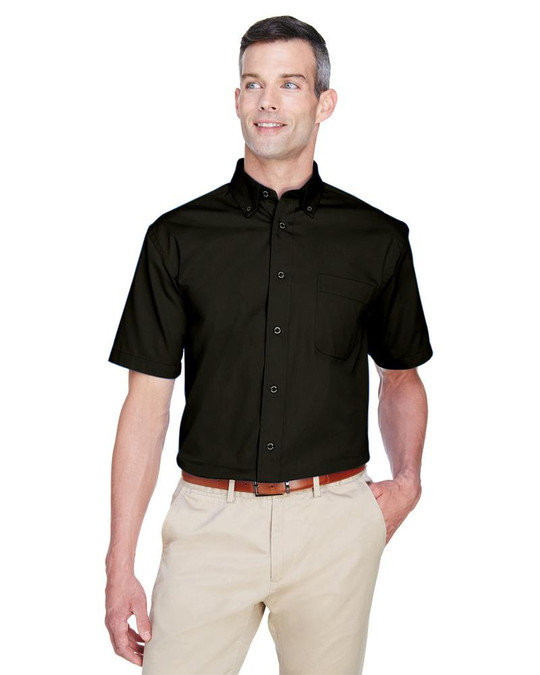 Harriton M500S - Chemise en sergé à manches courtes Easy Blend avec traitement anti-taches