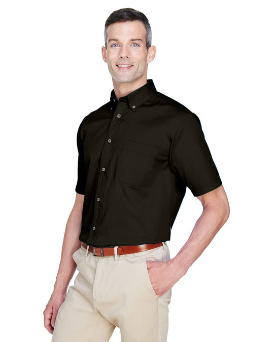Harriton M500S - Chemise en sergé à manches courtes Easy Blend avec traitement anti-taches