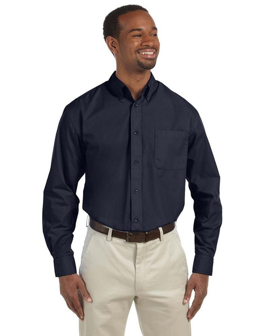 Harriton M510T - Alto 3.1 oz. Essential de manga larga Poplin