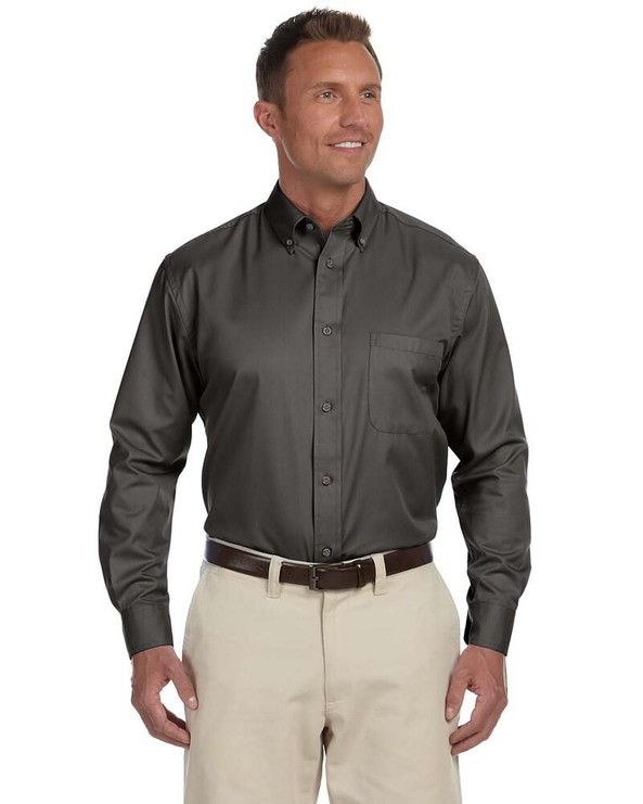 Harriton M500T - Men's Tall Easy Blend Long-Sleeve Twill