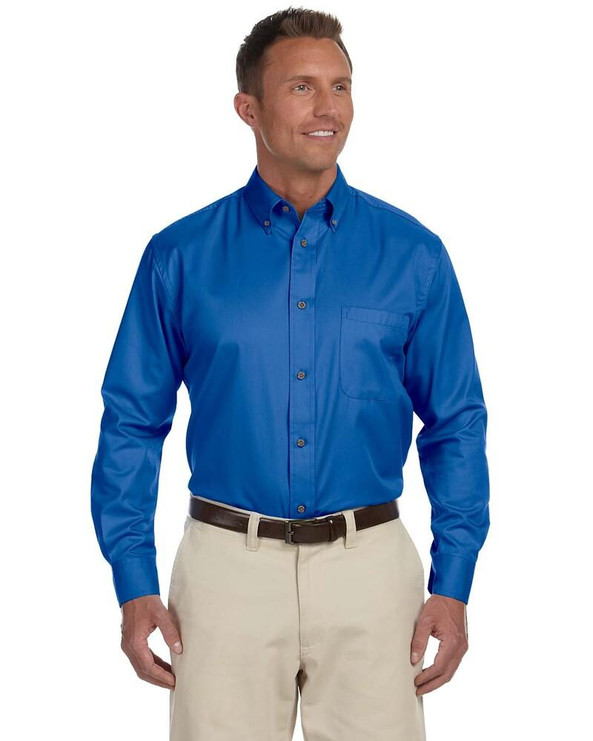 Harriton M500T - Men's Tall Easy Blend Long-Sleeve Twill
