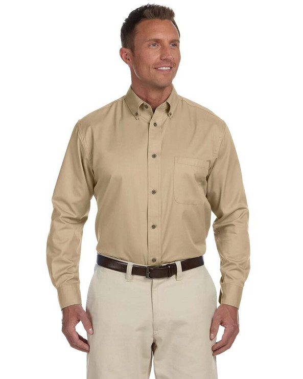 Harriton M500T - Men's Tall Easy Blend Long-Sleeve Twill