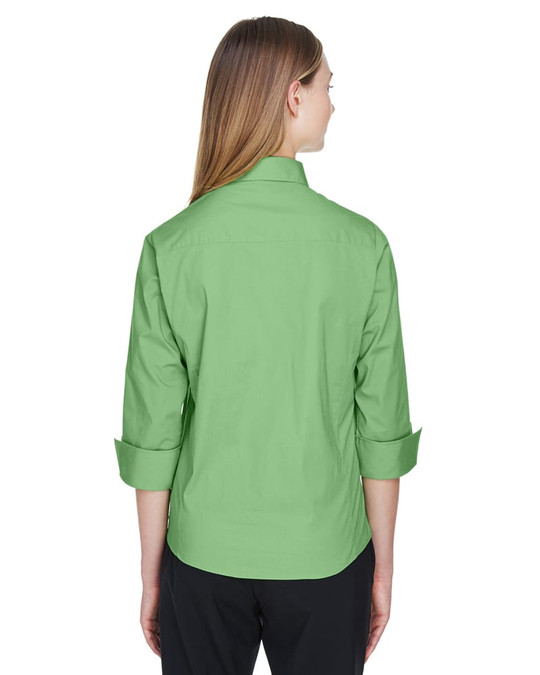 Devon & Jones DP625W - Blusa de Popelina Elástica de Manga Tres Cuartos para Dama