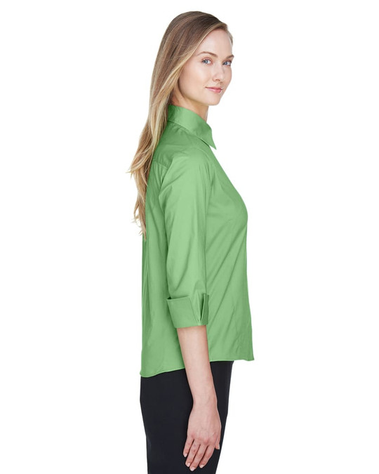Devon & Jones DP625W - Blusa de Popelina Elástica de Manga Tres Cuartos para Dama