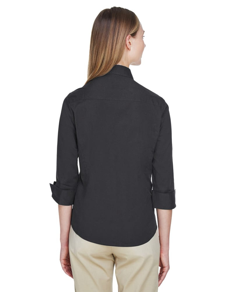 Devon & Jones DP625W - Blusa de Popelina Elástica de Manga Tres Cuartos para Dama