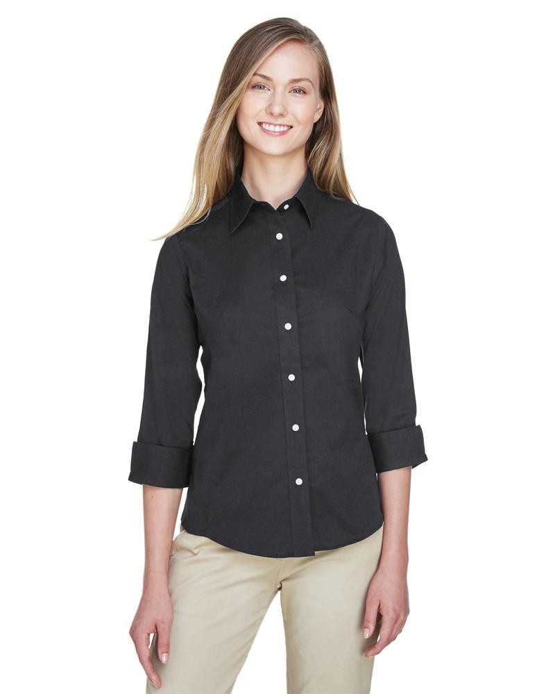 Devon & Jones DP625W - Blusa de Popelina Elástica de Manga Tres Cuartos para Dama