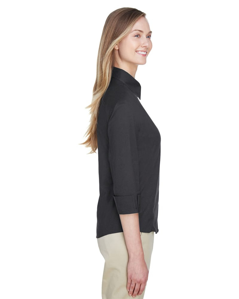 Devon & Jones DP625W - Blusa de Popelina Elástica de Manga Tres Cuartos para Dama