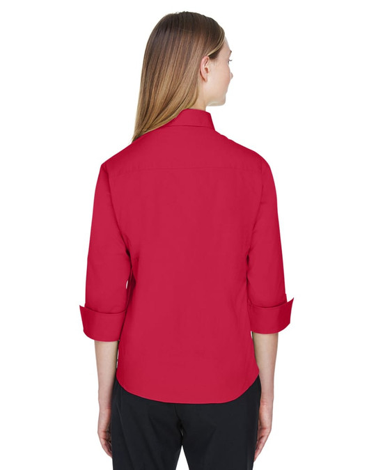 Devon & Jones DP625W - Blusa de Popelina Elástica de Manga Tres Cuartos para Dama