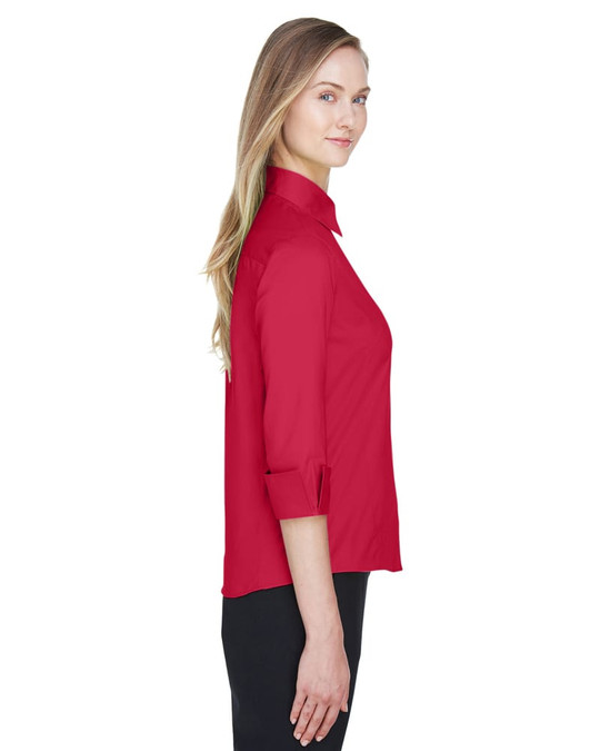 Devon & Jones DP625W - Blusa de Popelina Elástica de Manga Tres Cuartos para Dama