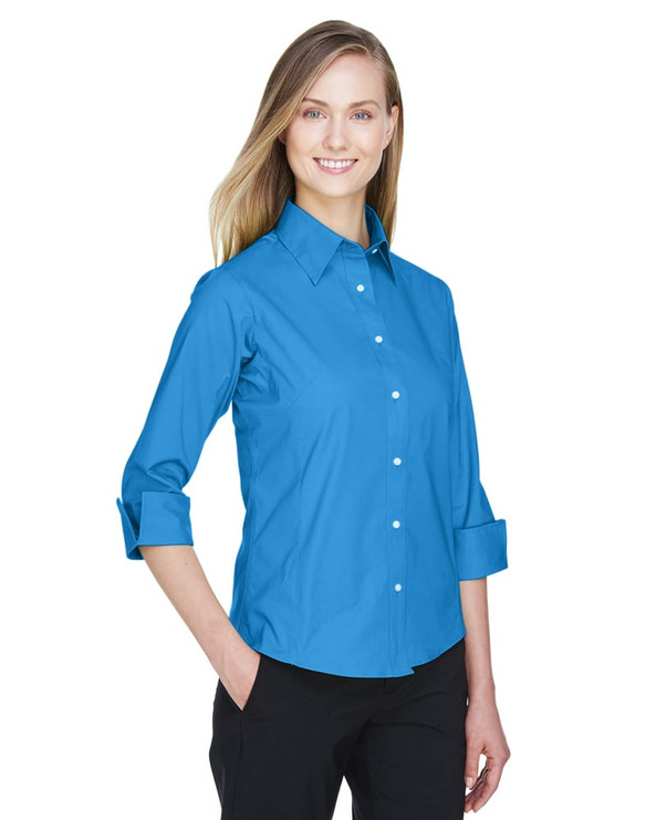 Devon & Jones DP625W - Ladies Three-Quarter Sleeve Stretch Poplin Blouse