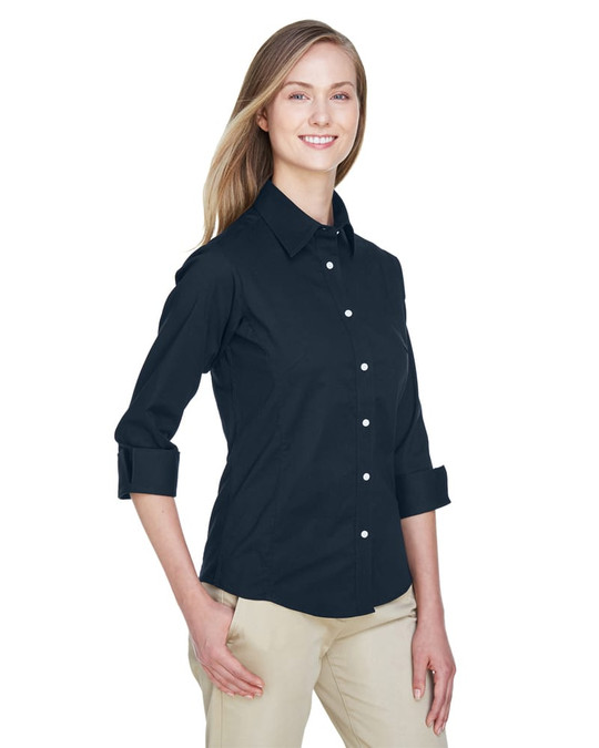 Devon & Jones DP625W - Ladies Three-Quarter Sleeve Stretch Poplin Blouse
