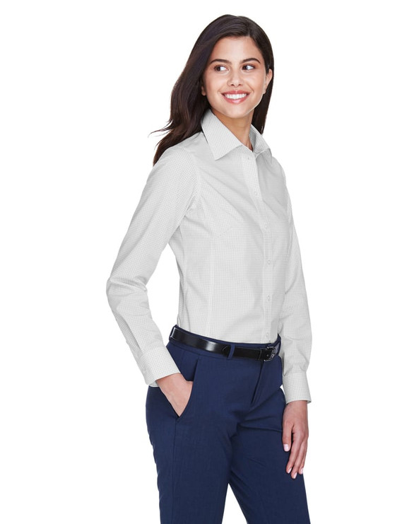 Devon & Jones D640W - Ladies Crown Collection Gingham Check