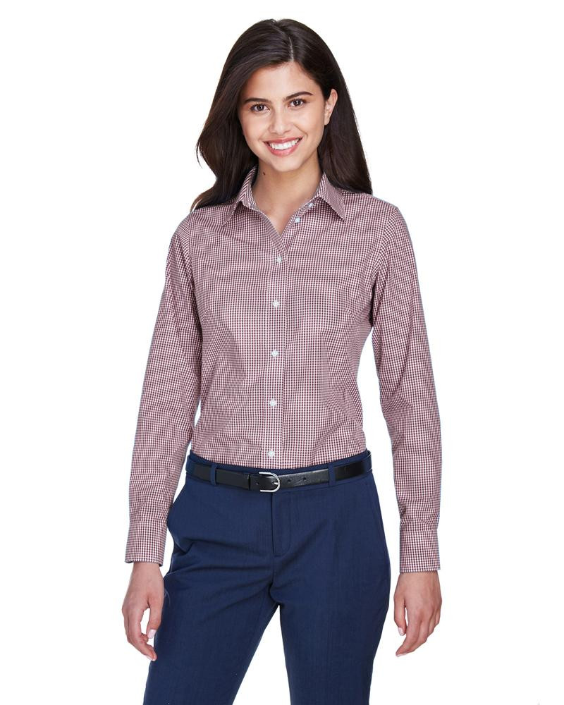 Devon & Jones D640W - Ladies Crown Collection Gingham Check