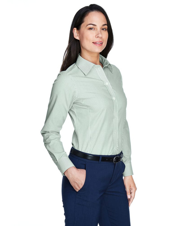Devon & Jones D645W - Ladies Crown Collection Banker Stripe